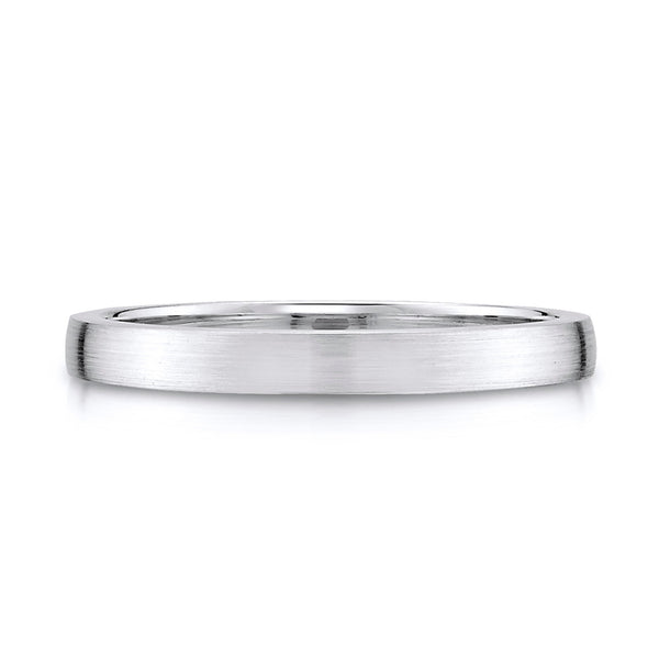 Low Dome Brushed Band in 14k White Gold (2.5mm)