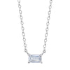 Solitaire Emerald Cut Diamond Necklace