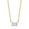 Solitaire Emerald Cut Diamond Necklace