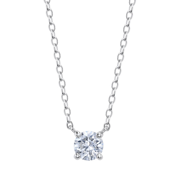 Solitaire Round Diamond Necklace