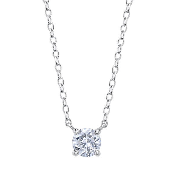 Solitaire Round Diamond Necklace
