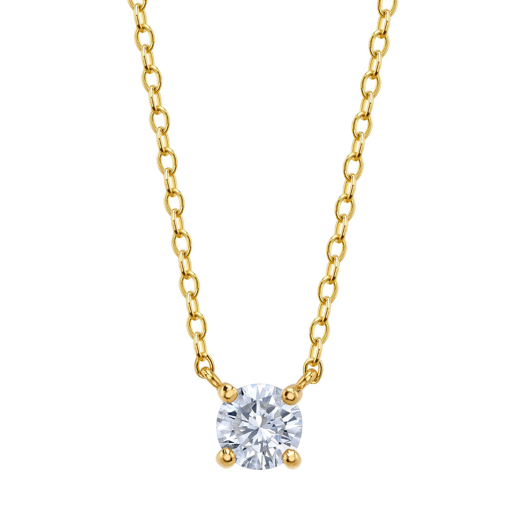 Solitaire Round Diamond Necklace