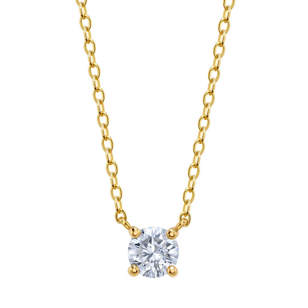 Solitaire Round Diamond Necklace