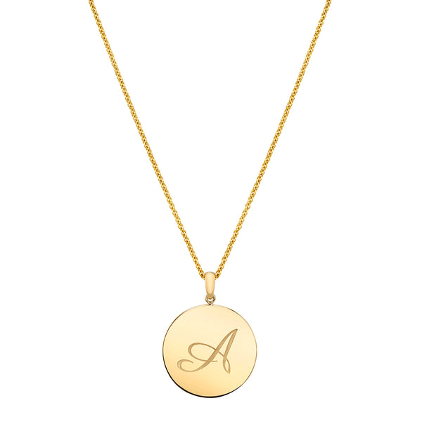 Custom Order: 14k Yellow Gold Large Disc Pendant