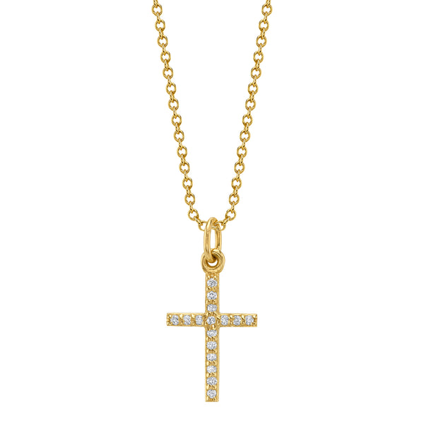 Diamond Cross Pendant in 14k Gold