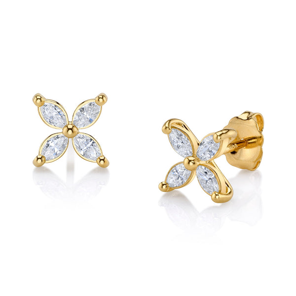 Wildflower Diamond Earrings in Yellow Gold