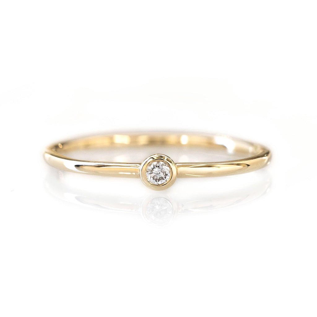 Tiny Bezel Ring in 14k Yellow Gold