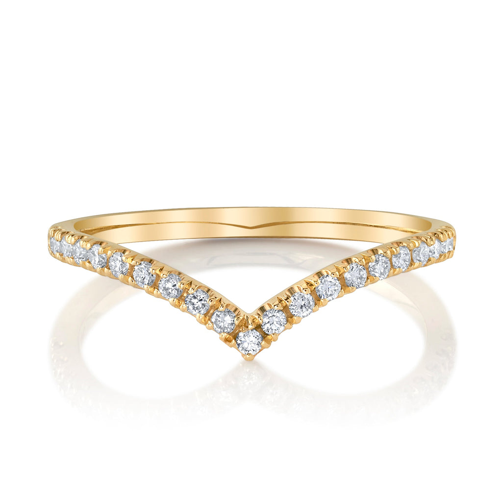 Wishbone Diamond Ring in 14k Yellow Gold