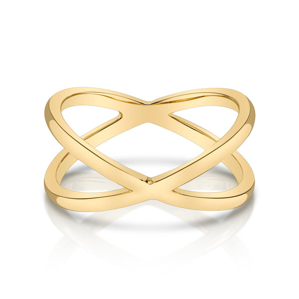 X Ring in Yellow Gold