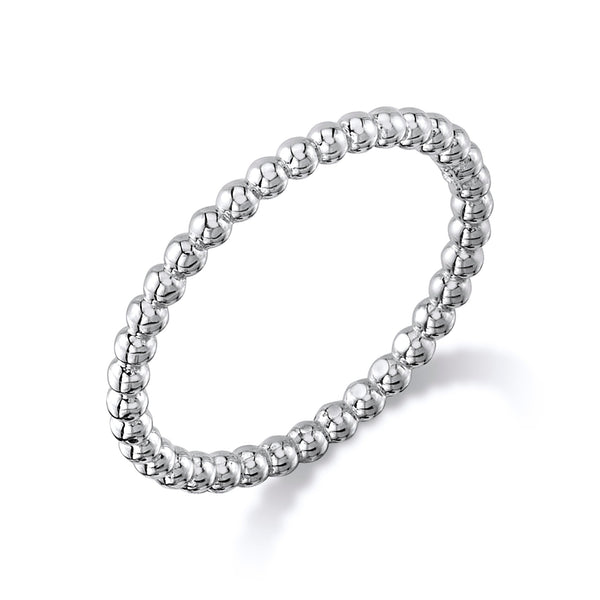Bead Ring in White Gold (2mm)