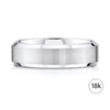 Beveled Band in 18k White Gold (6mm)