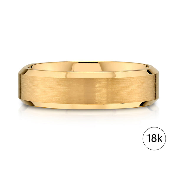 Beveled Band in 18k Yellow Gold (6mm)