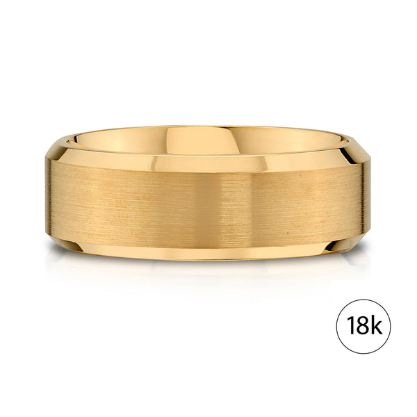 Beveled Band in 18k Yellow Gold (8mm)