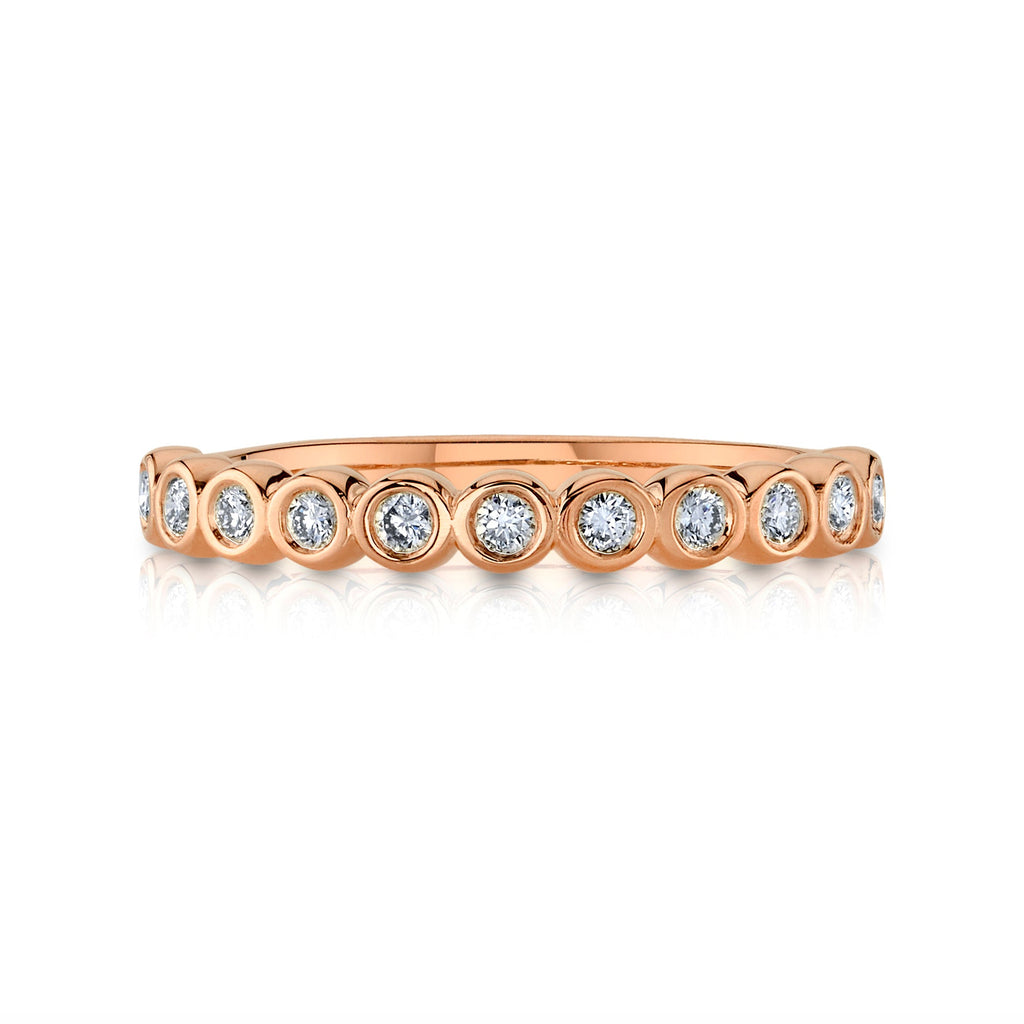 Bezel Lab Diamond Eternity Band in 14k Rose Gold