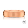 Classic Dome Brushed Band in 18k Rose Gold (6mm)