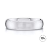 Classic Dome Brushed Band in 18k White Gold (5mm)