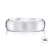 Classic Dome Brushed Band in 18k White Gold (6mm)