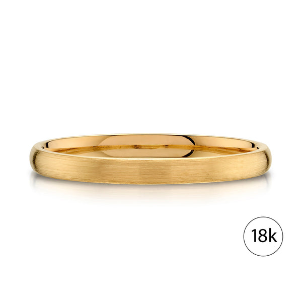 Classic Dome Brushed Band in 18k Yellow Gold (2mm)