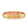 Classic Dome Brushed Band in 2-Tone 14k Yellow & Rose Gold (3mm)