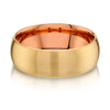 Classic Dome Brushed Band in 2-Tone 14k Yellow & Rose Gold (8mm)