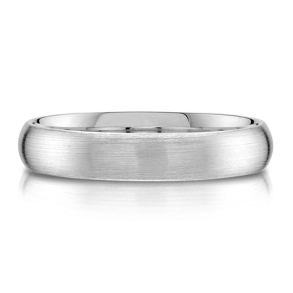 Classic Dome Brushed Band in Platinum (4mm)