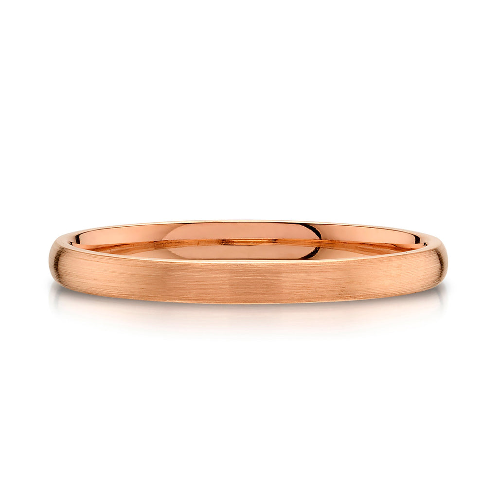 Classic Dome Brushed Band in 14k Rose Gold (2mm)