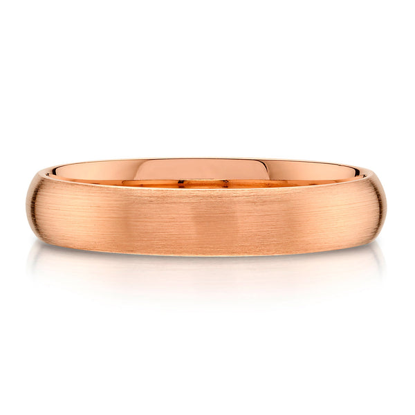 Classic Dome Brushed Band in 14k Rose Gold (4mm)