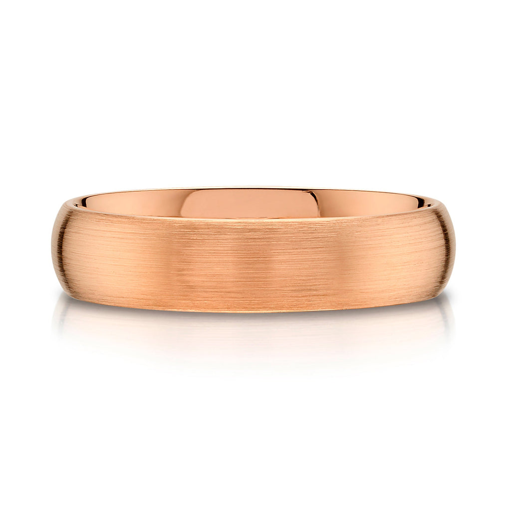 Classic Dome Brushed Band in 14k Rose Gold (5mm)