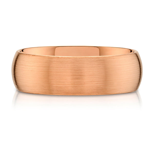 Classic Dome Brushed Band in 14k Rose Gold (7mm)