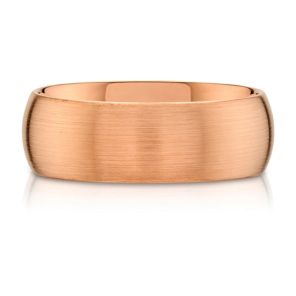 Classic Dome Brushed Band in 14k Rose Gold (8mm)