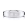 Classic Dome Brushed Band in 14k White Gold (5mm)