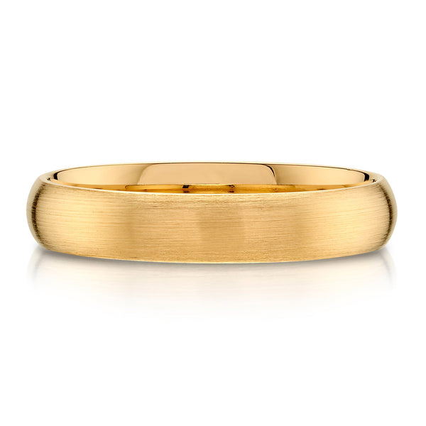 Classic Dome Brushed Band in 14k Yellow Gold (4mm)