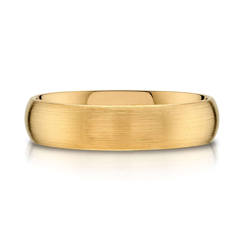 Classic Dome Brushed Band in 14k Yellow Gold (5mm)