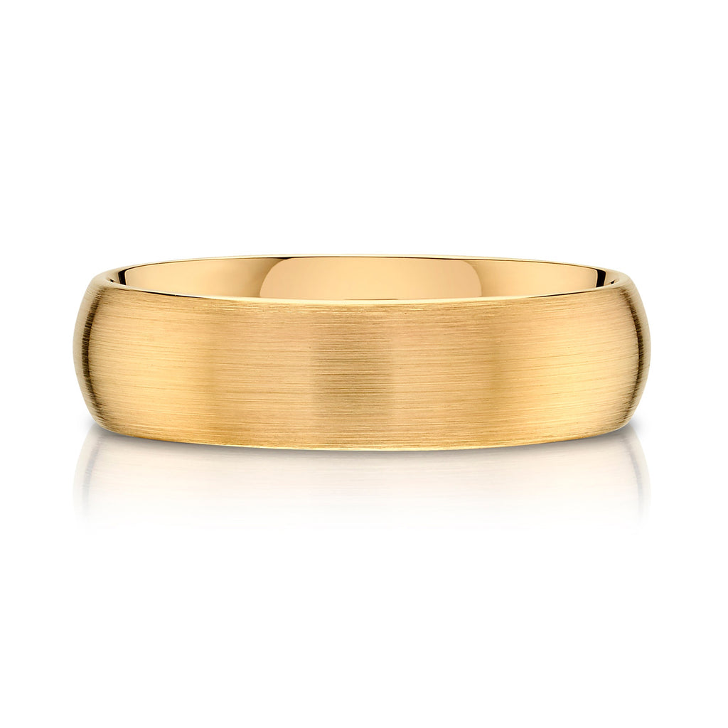 Classic Dome Brushed Band in 14k Yellow Gold (6mm)