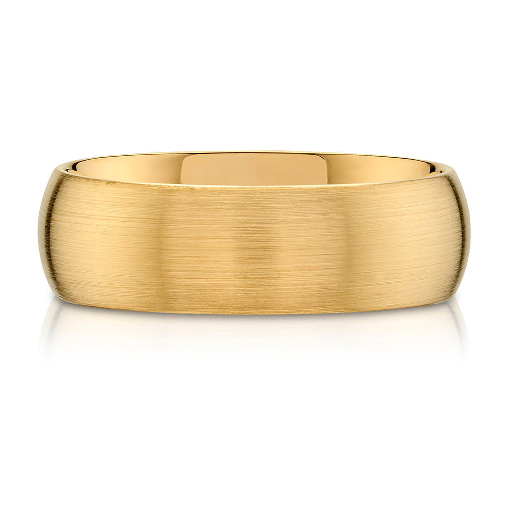 Classic Dome Brushed Band in 14k Yellow Gold (7mm)