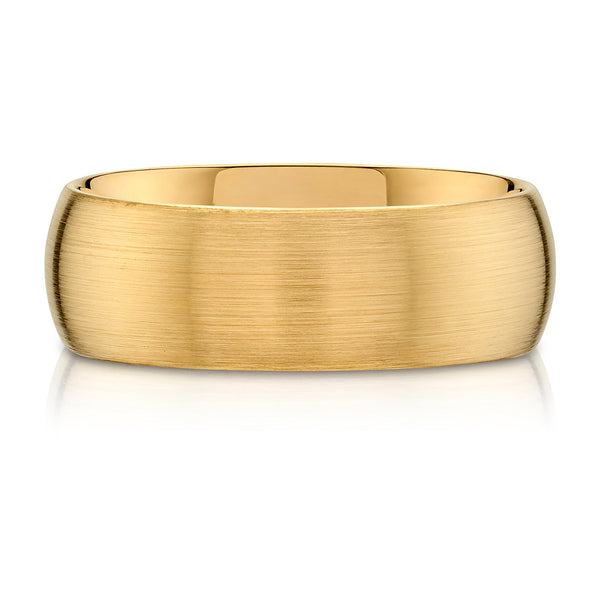 Classic Dome Brushed Band in 14k Yellow Gold (8mm)