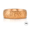 Classic Dome Hammered Satin Band in 18k Rose Gold (8mm)