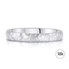 Classic Dome Hammered Satin Band in 18k White Gold (3mm)