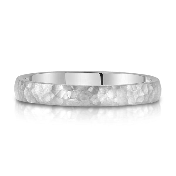 Classic Dome Hammered Satin Band in Platinum (3mm)
