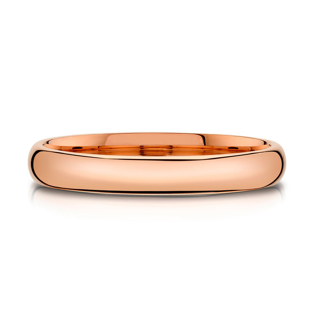 Classic Dome Polished Band in 14k Rose Gold (3mm)