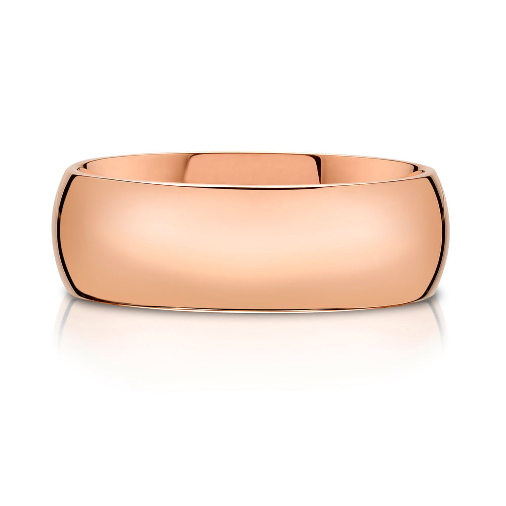 Classic Dome Polished Band in 14k Rose Gold (8mm)