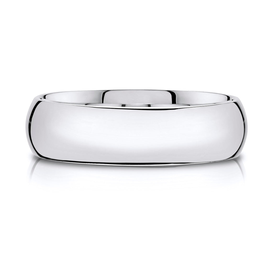 Classic Dome Polished Band in 14k White Gold (6mm)