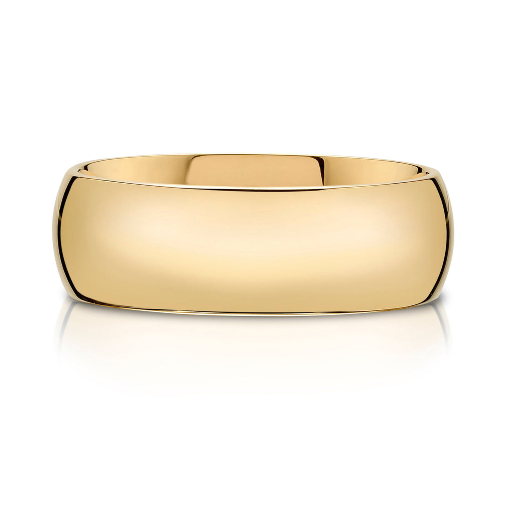 Classic Dome Polished Band in 14k Yellow Gold (8mm)