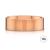 Flat Brushed Band in 18k Rose Gold (8mm)