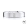 Flat Brushed Band in 18k White Gold (4mm)