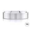 Flat Brushed Band in 18k White Gold (5mm)