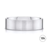 Flat Brushed Band in 18k White Gold (6mm)