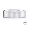 Flat Brushed Band in 18k White Gold (7mm)