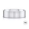 Flat Brushed Band in 18k White Gold (8mm)