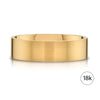 Flat Brushed Band in 18k Yellow Gold (6mm)